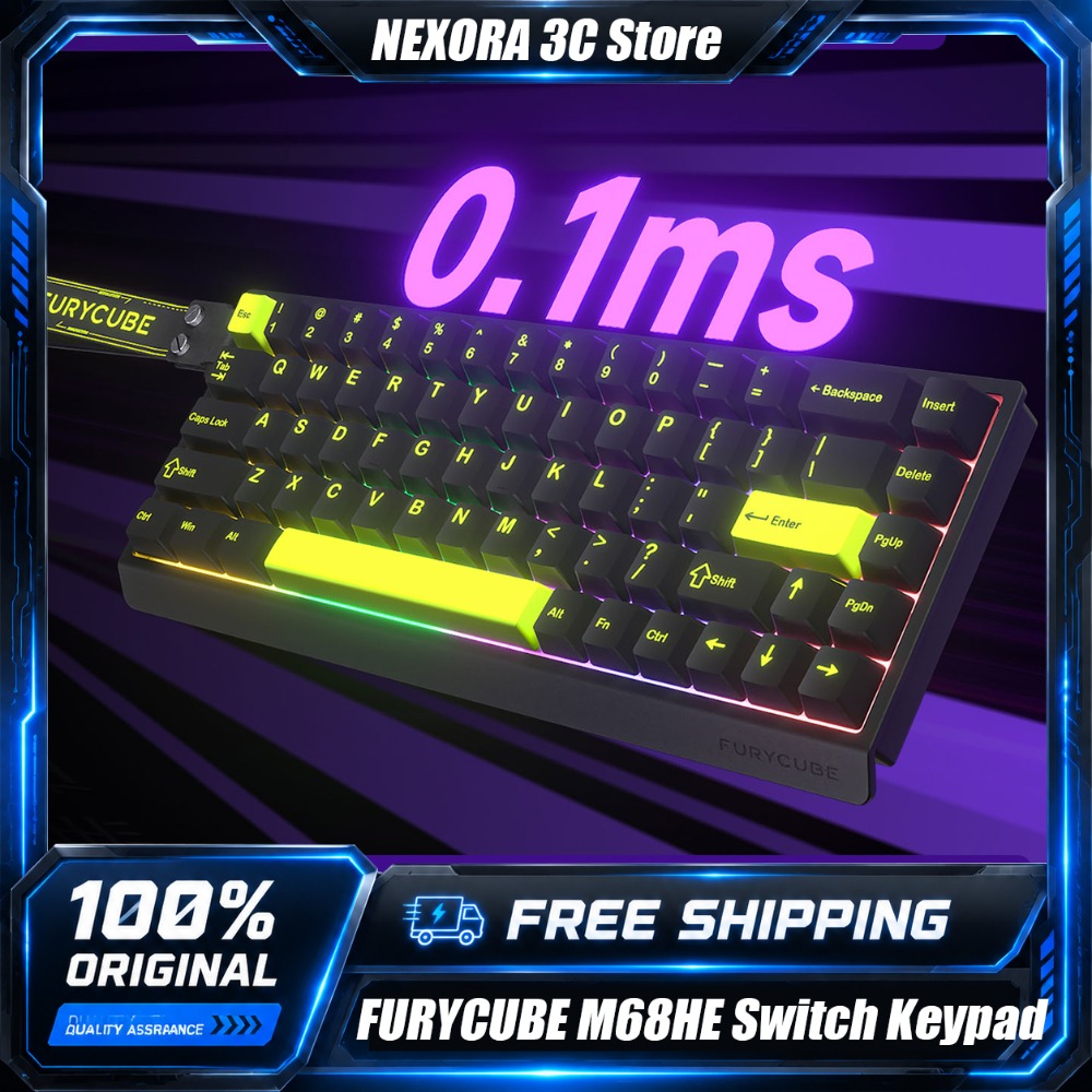 Gaming Keyboard Hall Effect Switches - FURYCUBE M68HE Magnetic Switch Gaming Keyboard
