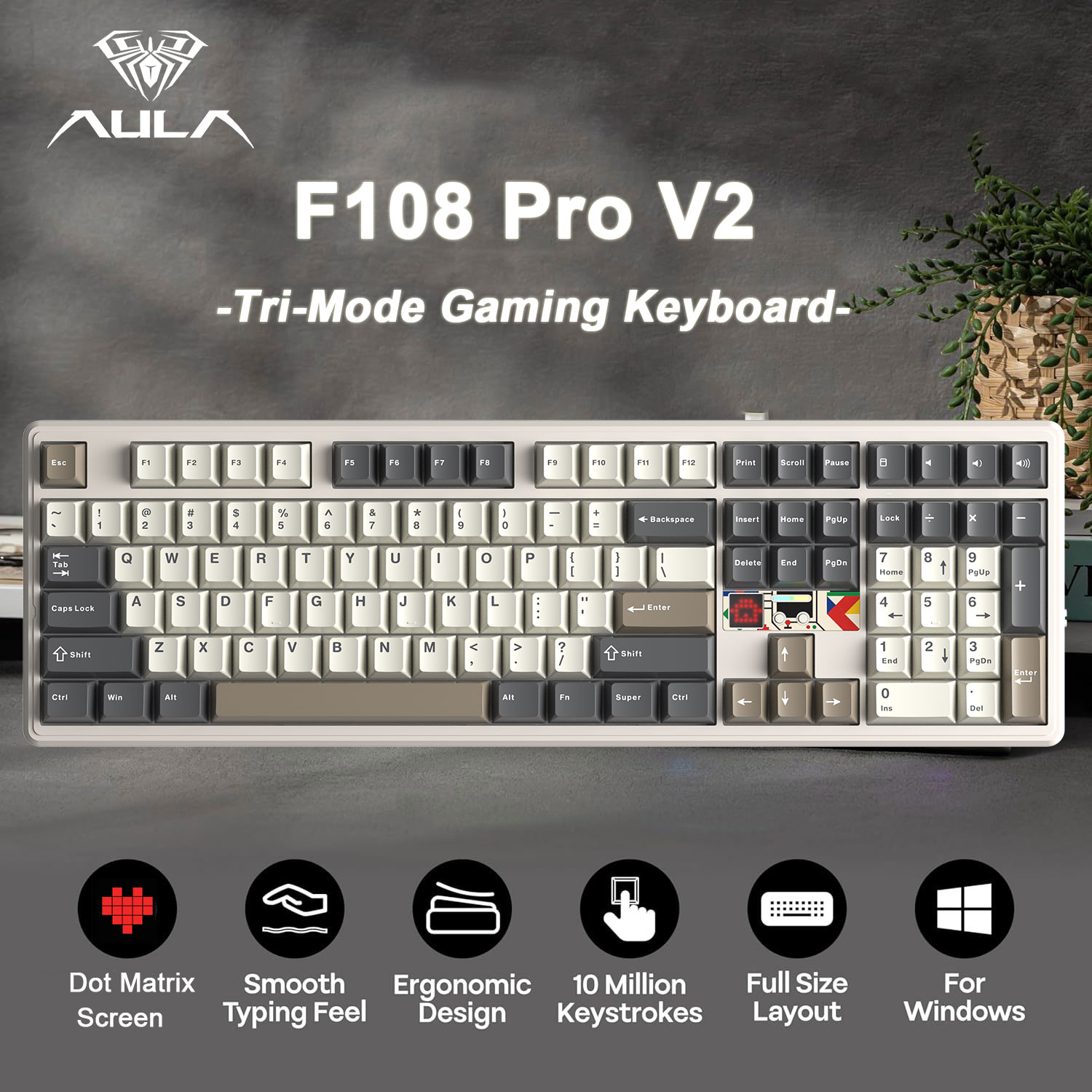 AULA F108 Pro V2 100% Layout M - Gaming Keyboard Hot Swappable 评论和价格