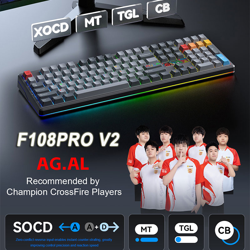 AULA F108 Pro V2 100% Layout M - Gaming Keyboard Hot Swappable 评论和价格