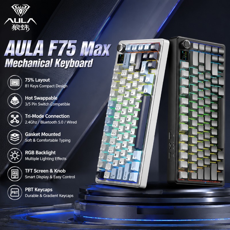 AULA F75 Max Mechanical Keyboa - Gaming Keyboard Hot Swappable 评论和价格