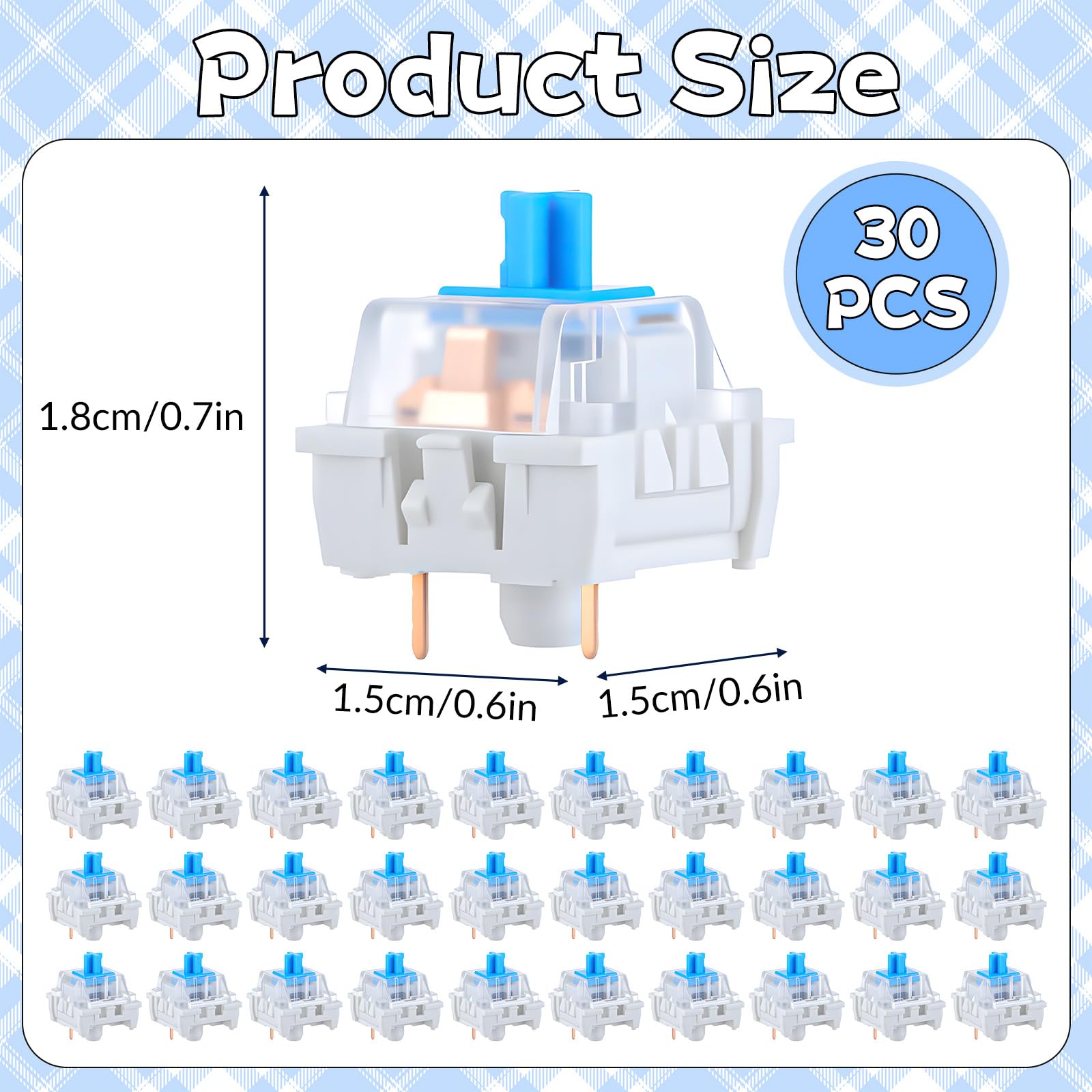 30 PCS Mechanical Keyboard Swi - Gaming Keyboard Blue 评论和价格
