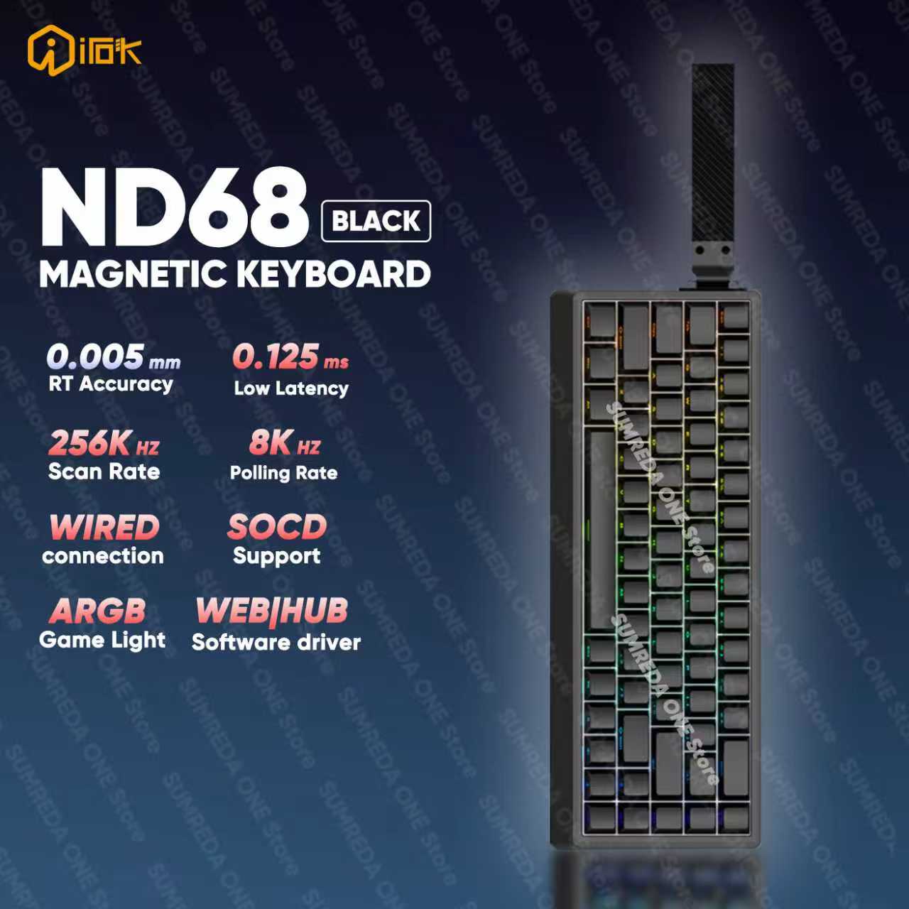 IROK ND68 ND68Pro Hall Effect  - Gaming Keyboard Hall Effect Switches 评论和价格